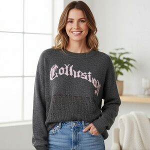 Collusion Graphic Oversized Sweater